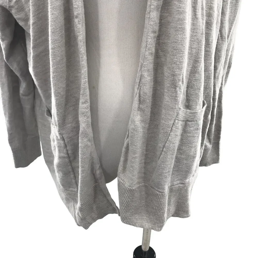 Madewell Light Ice Gray Open Front Cardigan Sweater